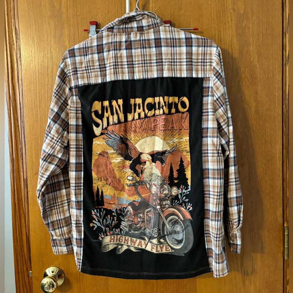 Altar'd State Size XS Recycled Plaid Flannel Jacket SAN JACINTO Western Bike